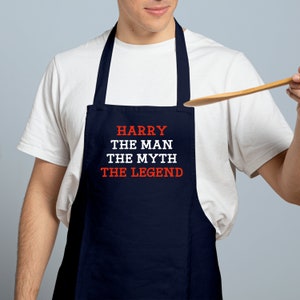 Personalised Men's Apron, The Man The Myth The Legend Apron, Christmas Gift For Him Husband Dad Son Grandpa, Father in law Gift, Xmas gift image 4