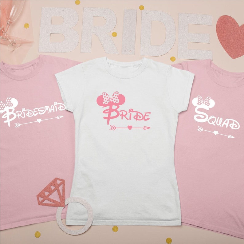 Disney Bride Bridesmaid Squad Hen Do T-Shirts, Disney Bride to be Shirt, Disney Team Bride Shirt, Bride Bridesmaid Disney Bachelorette Shirt