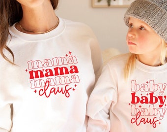 Daddy Claus Mama Claus Baby Claus Little Claus Matching Family Christmas Sweatshirts, Claus Family Christmas Jumpers, Baby Christmas Sweater