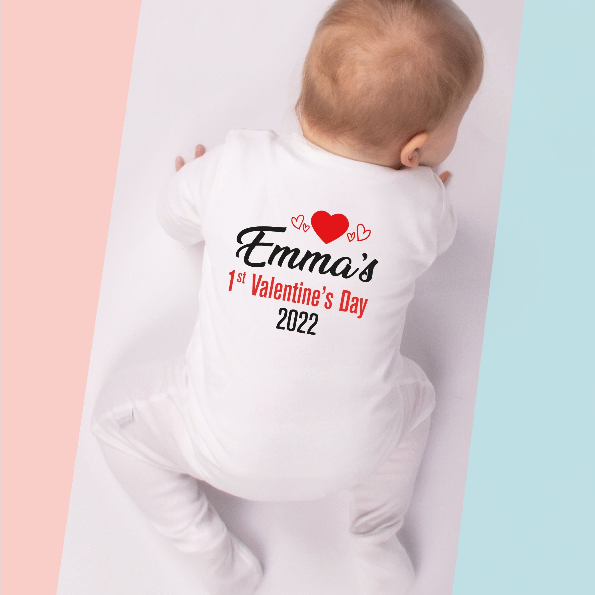 Baby Boy Personalized Valentine Bodysuit Infant Boy Custom Valentine Onesie 