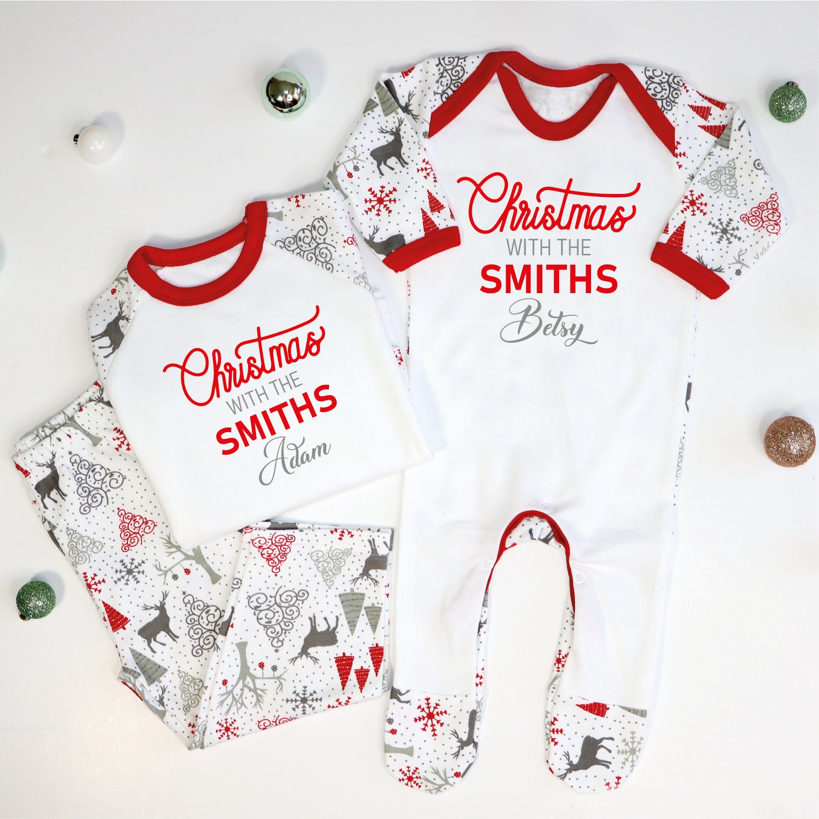 Mummy daddy and baby matching christmas pjs hot sale