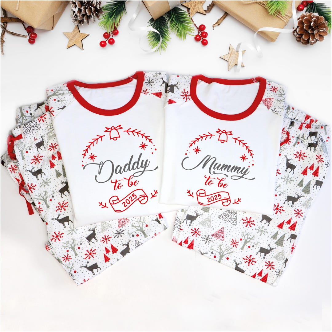 Mummy and Daddy to Be Matching Christmas Pyjamas, New Mum Christmas Pjs ...