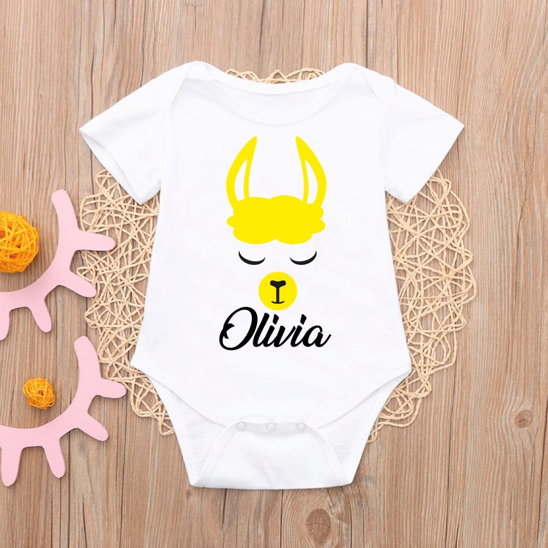 Personalised Birthday Gift for Toddlers and Babies Personalised Llama T-shirt For Kids Easter Gift For Children Name Animal Design Tee