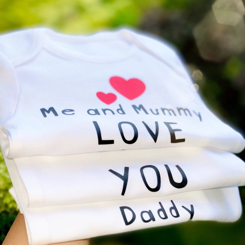 Father's Day Gift From Wife and Baby, Me and Mummy Love You Daddy Baby grow Vest, 1st Birthday as Daddy, Gift From Baby, Unique Gift For Dad