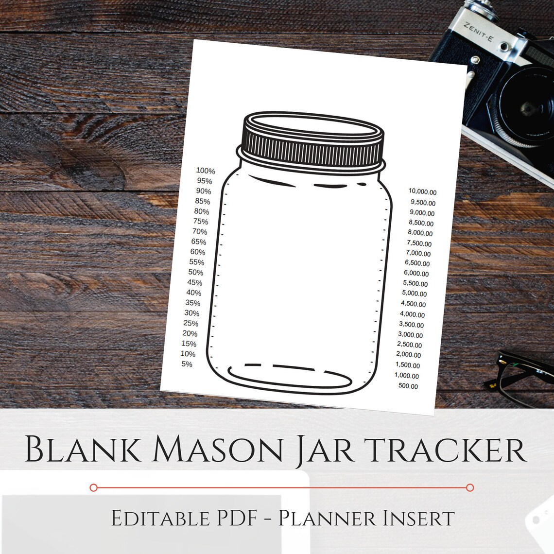 Mason Jar Tracker Editable PDF | Etsy