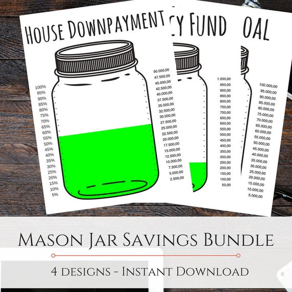 Mason Jar Printable Savings Bundle | Etsy