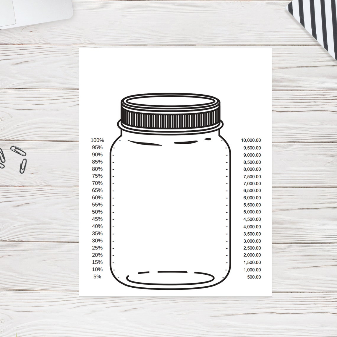 Mason Jar Tracker Editable PDF | Etsy