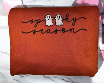 Spooky Season Embroidered Sweatshirt | Halloween Embroidered Sweatshirt | Trendy Fall Sweatshirt | Embroidery | Gift for Her | Gift for Him