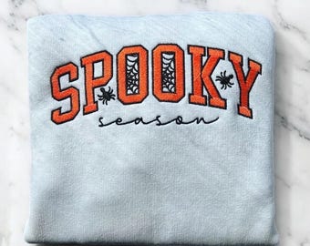 Spooky Season Embroidered Sweatshirt | Halloween Embroidered Sweatshirt | Trendy Fall Sweatshirt | Embroidery | Gift for Her | Gift for Him