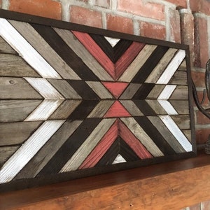 DESERT - Reclaimed wood wall art - Southwestern wood wall art - Navajo aztec inspired