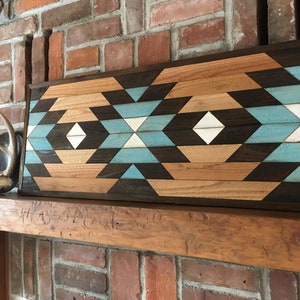 CANYON - Southwest decor statement piece - Reclaimed wood wall art - Turquoise