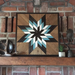 LONE STAR TWIST - Reclaimed wood wall art - Wood quilt wall decor