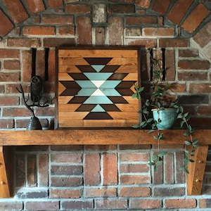 ARIZONA - Reclaimed wood wall art - Southwestern wood wall decor - Squash blossom pattern