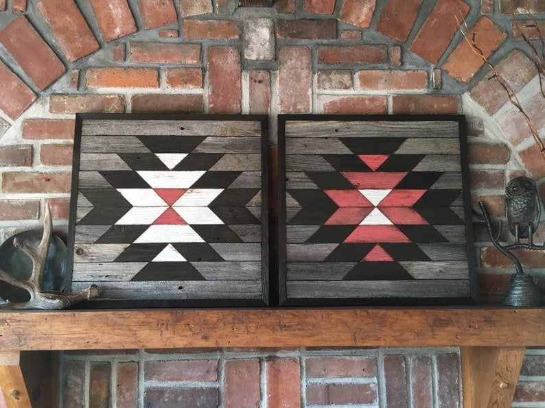 NAVAJO Reclaimed Wood Wall Art Southwest Wood Wall Art Etsy