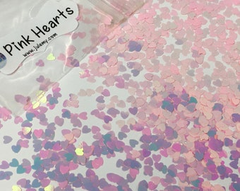 yati_bo 1 Pcs 00 Gauge Clear Acrylic Glitter Pink Heart Confetti Taper yati_bo 1 Pcs 00 Gauge Clear Acrylic Glitter Pink Heart Confetti Taper