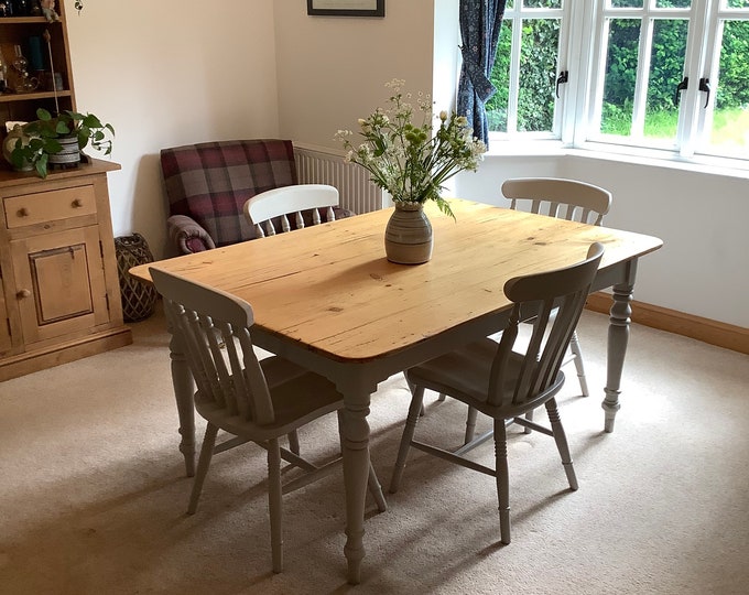 Refurbished Rustic Farmhouse Table and Four Chairs Etsy