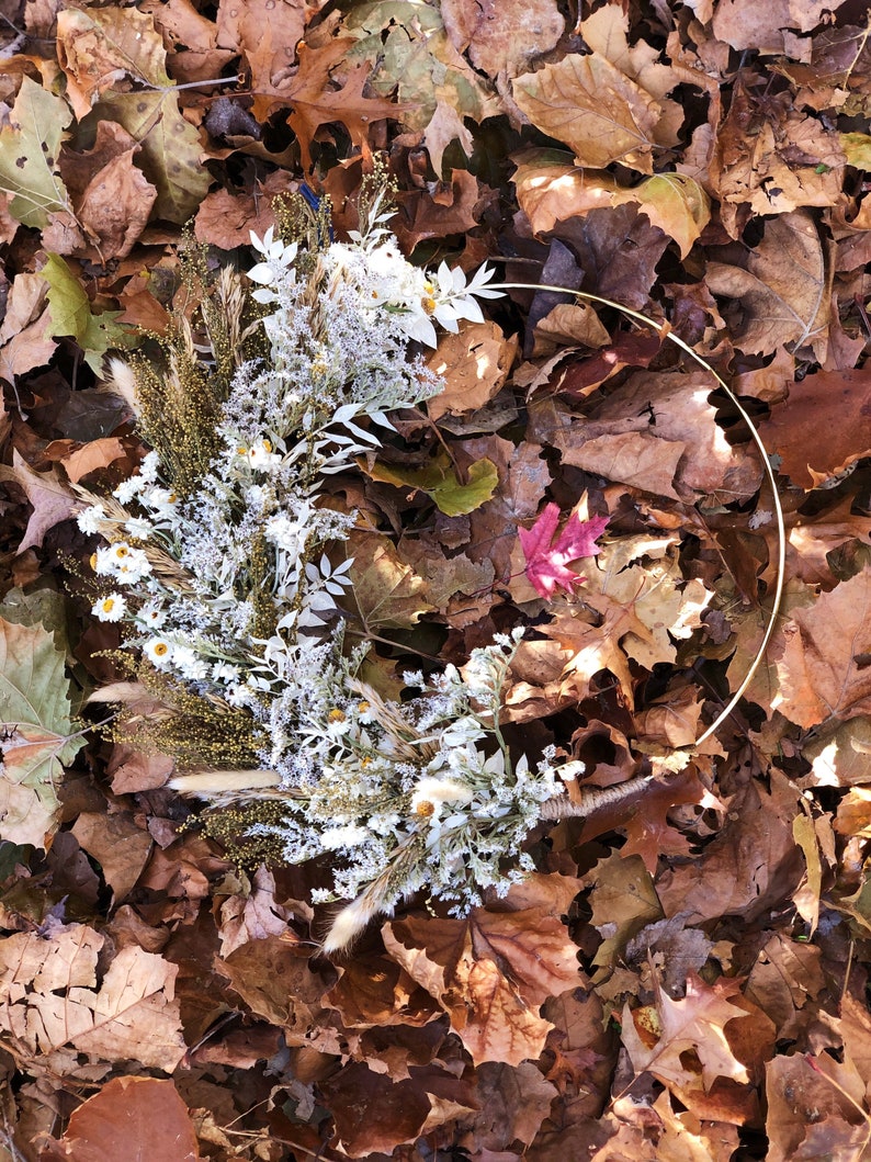 Fall Dried Grass Wreath, Year Round Neutral Boho dried flower wreath, Dried Foliage Wreath, Natural wreath, Cottage Core Decor image 4