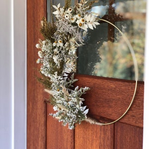 Fall Dried Grass Wreath, Year Round Neutral Boho dried flower wreath, Dried Foliage Wreath, Natural wreath, Cottage Core Decor image 6