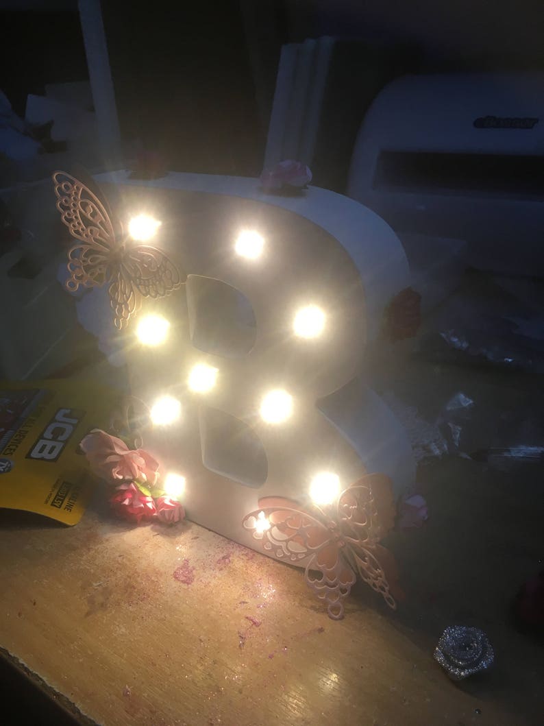 Butterfly Light up Letter Room Light Etsy UK
