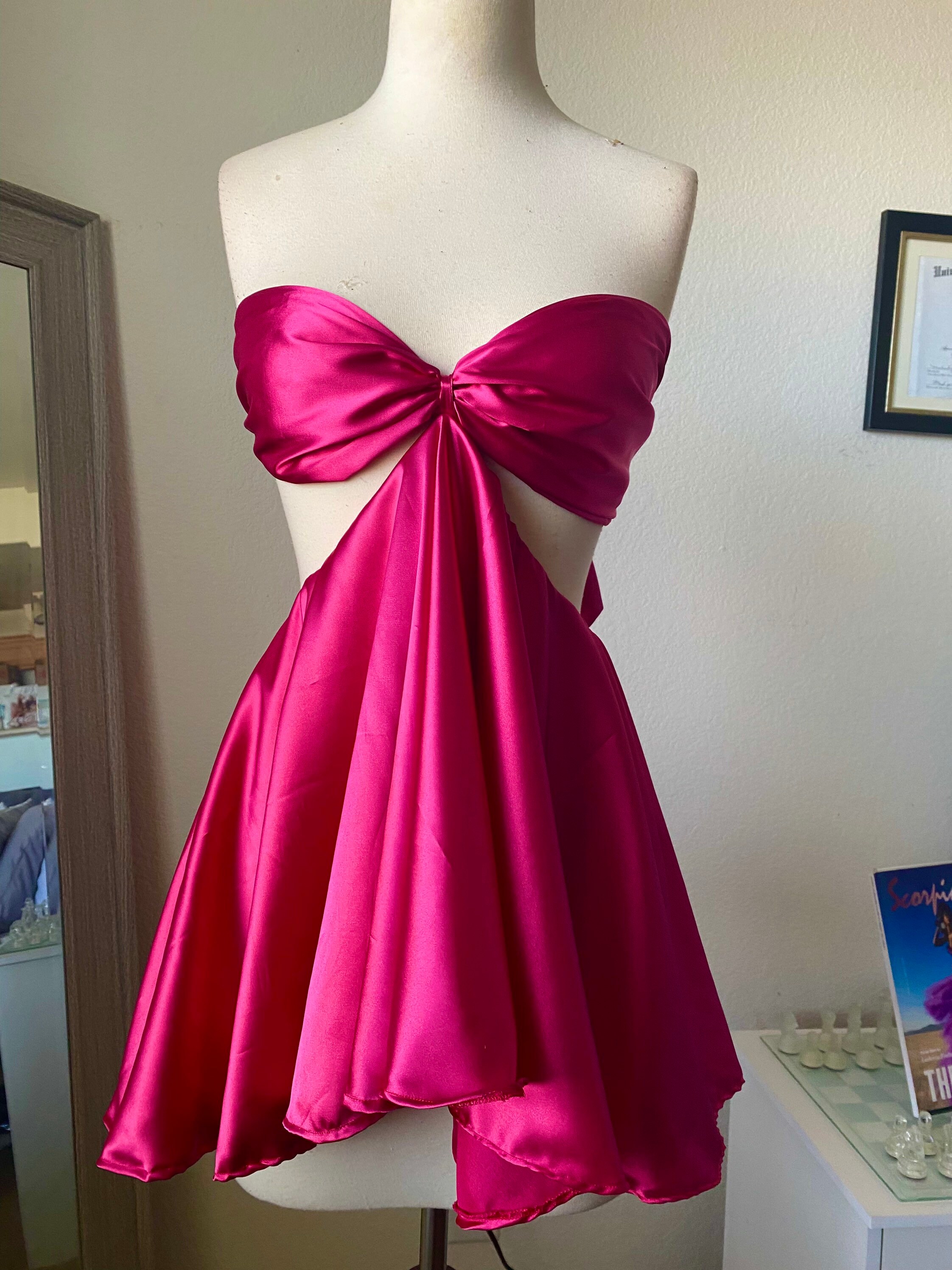 Ivory satin baby doll dress