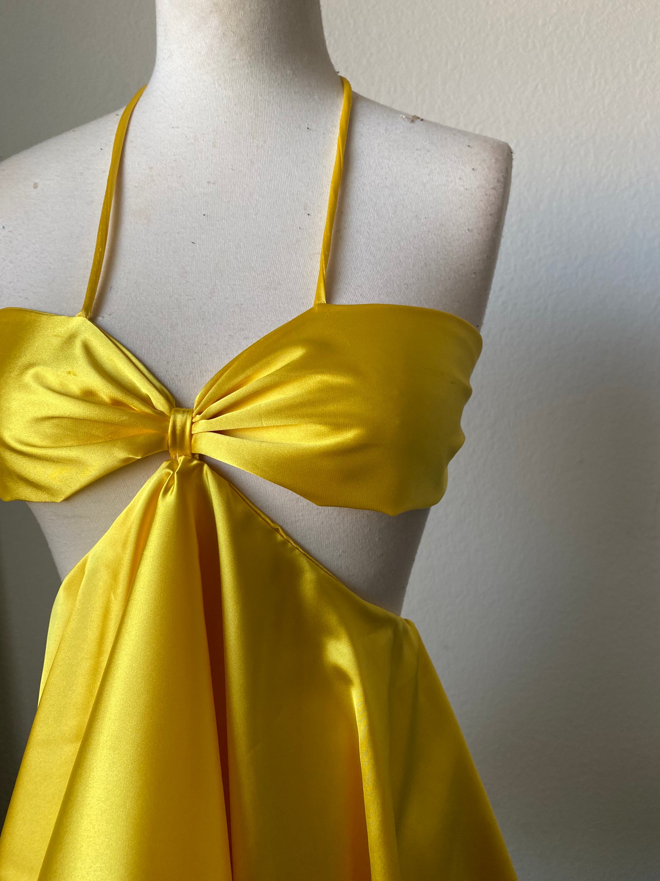 Ivory satin baby doll dress main image 1
