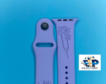 Medical Field Silicone Watch Band - Engraved Silicone Watch Band - Personalized Silicone Watch Band - Customized Silicone Watch Band - Nurse