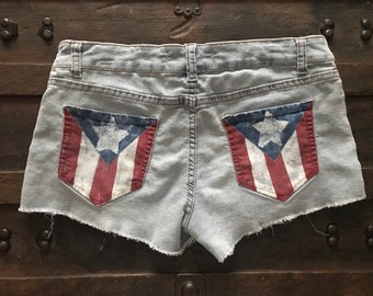 Puerto Rican Flag Jean shorts,Puerto Rico shorts,