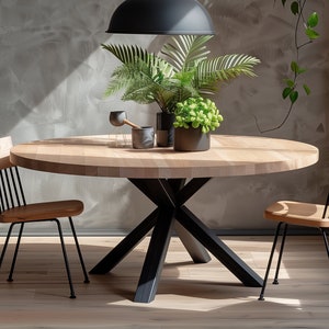 Custom Round White Oak Wooden Table Top - Ready To Use