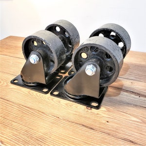 Swivel Cast Iron Caster Wheels - Set of 4 Pcs