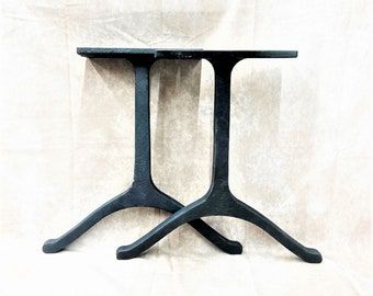 H16  x W9  Wishbone Shaped Cast Iron Bench Legs - 1 Pair