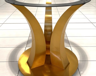 H28  x W30 Gold Color Round Dining Table Base
