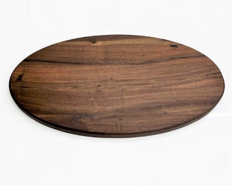 Custom Oval Black Walnut Wooden Table Top - Ready To Use