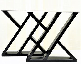 H18  x W18  Double Z Shaped Coffee Table Legs - 1 Pair