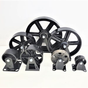 Fixed Cast Iron Caster Wheels - Set of 4 Pcs