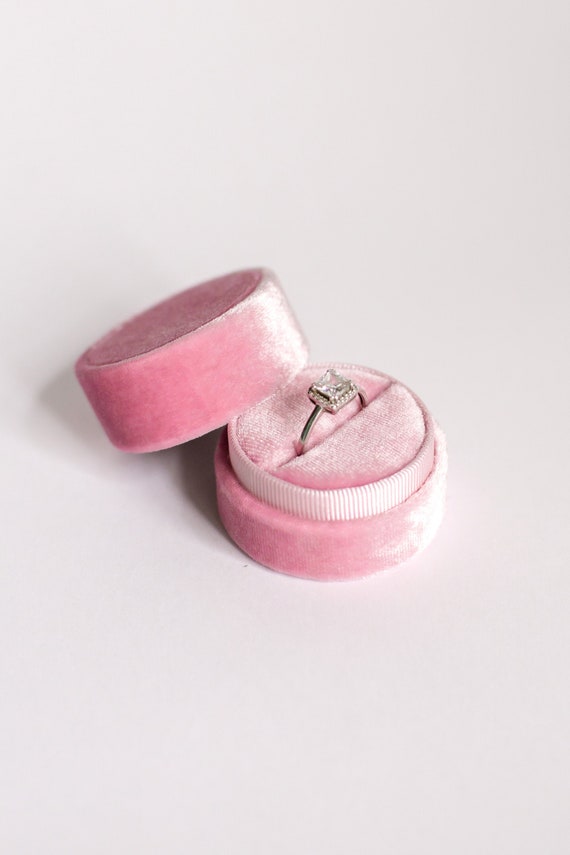 pink velvet ring box