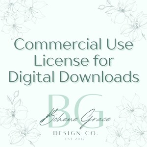 Boheme Grace Design Co のデジタルファイル 1 個の標準商用利用ライセンス | 301 ～ 5000 ユニットまたはオンデマンド印刷および販売者への譲渡