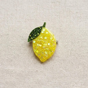 Glitter lemon brooch - dolce vita - gift idea - guest favor