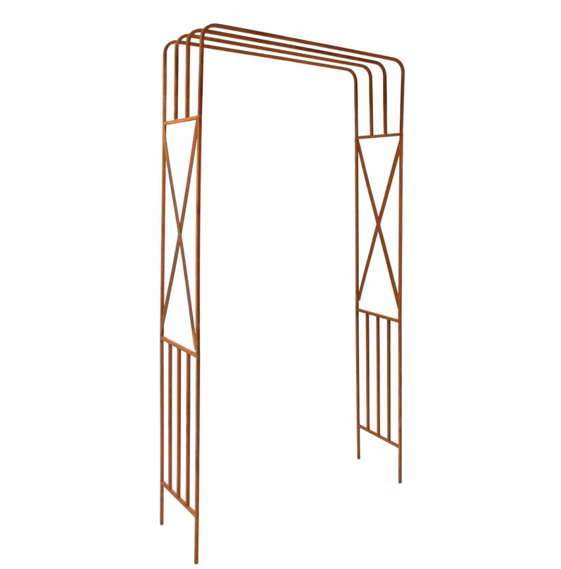a metal structure with a curved arch design.