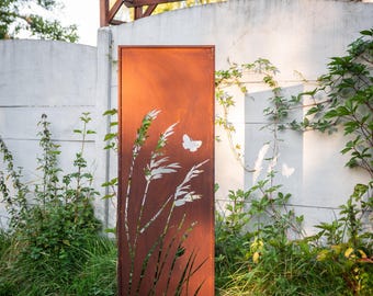Privacy Screen Panel: Rust-Colored Metal - Durable Outdoor Fence