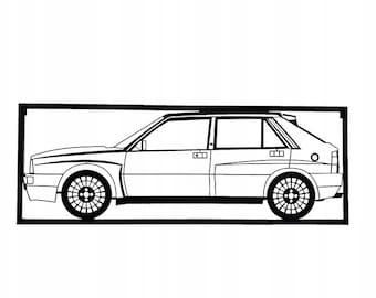 Lancia Delta integrale Wand-Deko, Wand-Aufhänger, WRC-Legende, Delta-Integra, WRC-Liebhaber, Geschenk für WRC-Fan-Liebhaber-Wand-Auto-Aufhänger-Dekoration