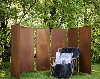 Znak do ogrodu z ochroną prywatności, Znak do ogrodu, Patyna rdzawa do zaślepiania, Zardzewiała dekoracja ogrodowa, Metalowy szron, Ekran prywatności z patyny