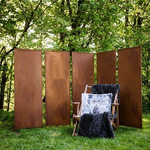 Patina Privacyscherm, Privacybescherming Bord, Tuinbord, Patina Roest voor het aansluiten, Roestige Tuindecoratie, Metalen Rost Edelrost