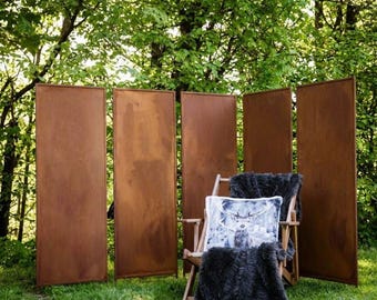 Patina Privacyscherm, Privacybescherming Bord, Tuinbord, Patina Roest voor het aansluiten, Roestige Tuindecoratie, Metalen Rost Edelrost