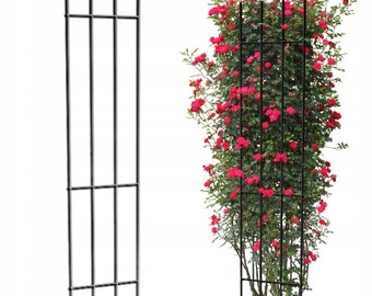 Large metal plant support , spear look , metal stand ,steel decortion ,Flower support, painted black , garden furiture , 6mm wire, 120x36 cm
