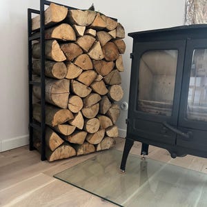 Support à bois de chauffage, Accessoires de cheminée, Stockage de bois de chauffage, Accessoires de bois de chauffage, 100 x 60 x 25