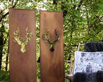 Patina Privacyscherm, Privacybescherming Bord, Tuinbord, Patina Roest voor het aansluiten, Roestige Tuindecoratie, Metalen Rost Edelrost