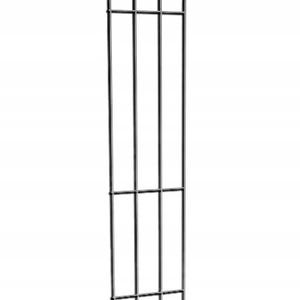 A tall, narrow metal fence with vertical bars.