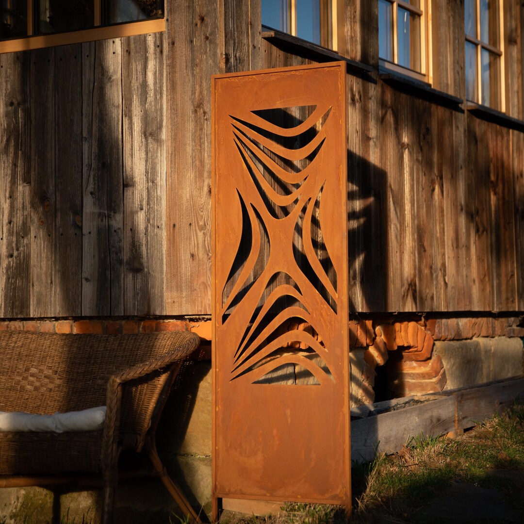 Rusty Metal Garden Screen: Patina Finish, Durable Outdoor Panel - Etsy