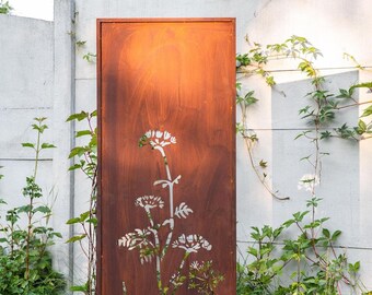 Rust Patina Privacy Screen - Metal Garden Panel, Weather Resistant