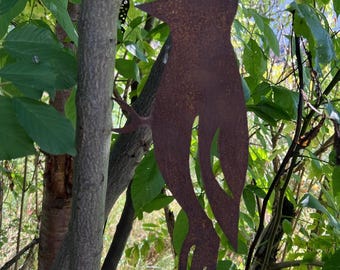 Edelrost Metall-Vogel-Hängedekoration – 40x15 cm – Natürliche Rostoptik, Perfekt für Außen- oder Gartendekoration Gross